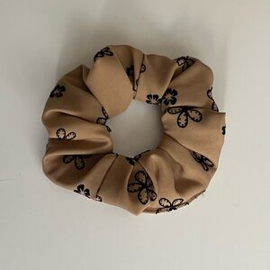 (2/$10 3/$13) brown embroidered Scrunchie floral cottage core handmade